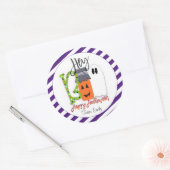 ハロウィーンメッセージカード | Kids Halloweenスタンプ ラウンドシール (封筒)