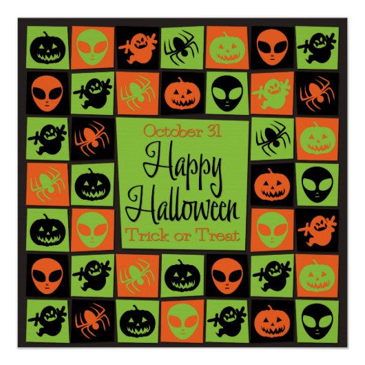 ハロウィーンモザイク ポスター (正面)