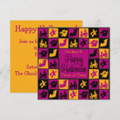 ハロウィーンモザイク 招待状 (正面/裏面)