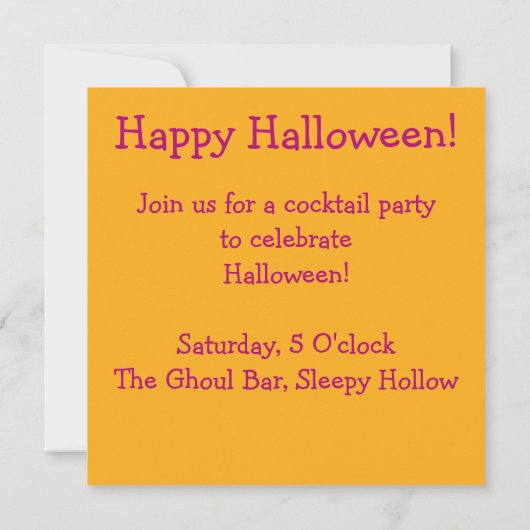 ハロウィーンモザイク 招待状 (裏面)