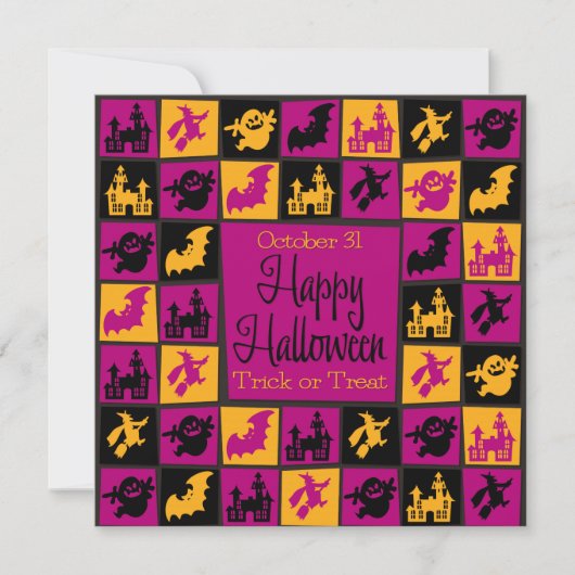 ハロウィーンモザイク 招待状 (正面)