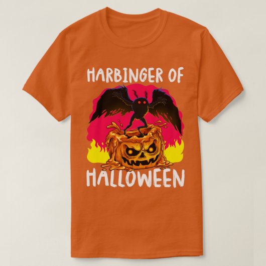 ハロウィーンモスマン民俗不気味な叫び声 Tシャツ (デザイン正面)