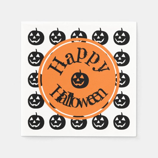 ハロウィーンモダンカボチャ スタンダードカクテルナプキン (正面)