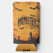 ハロウィーンモノグラムスマスタスパイダーとこうもり スリム缶クーラー (裏面)