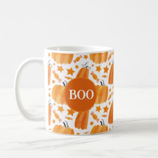 ハロウィーンモノグラムパンプキンマグ コーヒーマグカップ (左)