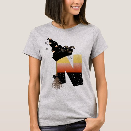 ハロウィーンモノグラム文字N Tシャツ (正面)
