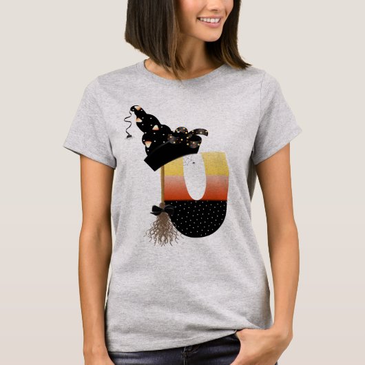 ハロウィーンモノグラム文字U Tシャツ (正面)