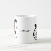ハロウィーンモノグラムZ魔女の帽子あなたの名前をクモ コーヒーマグカップ (中央)