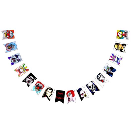 ハロウィーンモンスターオンパレードのバナー バンティングフラッグ (全)