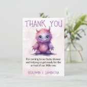 ハロウィーンモンスターガールベビーシャワーサンキューカード 招待状 (スタンド正面)