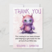 ハロウィーンモンスターガールベビーシャワーサンキューカード 招待状 (正面)