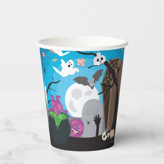 ハロウィーンモンスターキッズハローウィンパーティ 紙コップ (裏面)
