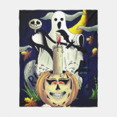 ハロウィーンモンスターキャラクター&カボチャ フリースブランケット (正面)