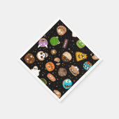 ハロウィーンモンスタークッキーおもしろいキッズパーティー スタンダードカクテルナプキン (角)