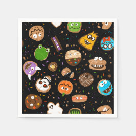 ハロウィーンモンスタークッキーの楽しい子供パーティー スタンダードカクテルナプキン