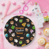 ハロウィーンモンスタークッキーメーカーおもしろいカラフル ペーパープレート (パーティー)