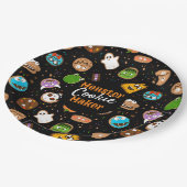 ハロウィーンモンスタークッキーメーカーおもしろいカラフル ペーパープレート (アングル)