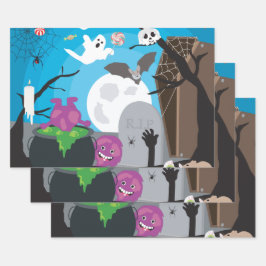 ハロウィーンモンスターシーン ラッピングペーパーシート