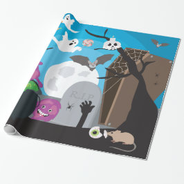 ハロウィーンモンスターシーン ラッピングペーパー