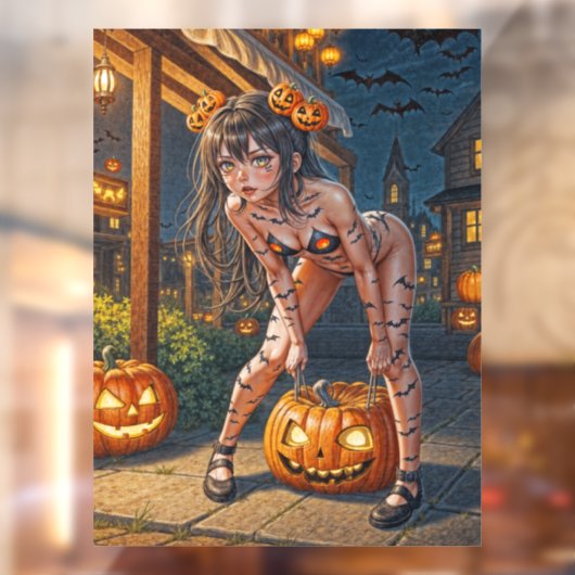 ハロウィーンモンスタージャック – o – ランタン&こうもりヴィクセンガール ウィンドウサイン (シート2)