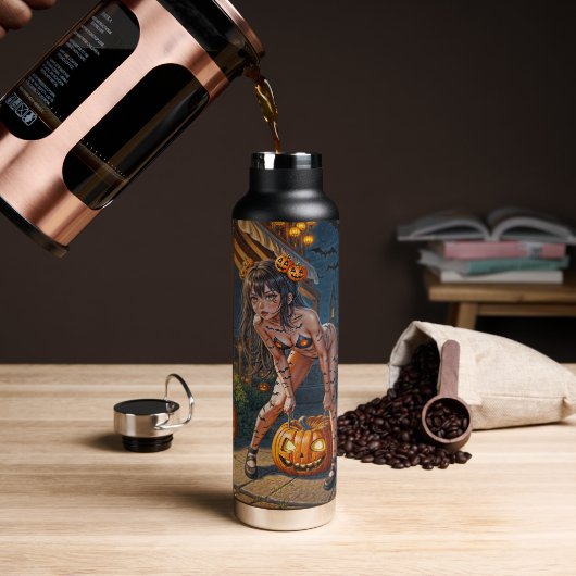 ハロウィーンモンスタージャック – o – ランタン&こうもりヴィクセンガール ウォーターボトル (コーヒー)
