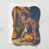 ハロウィーンモンスタージャック – o – ランタン&こうもりヴィクセンガール ノートカード (正面)