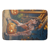 ハロウィーンモンスタージャック – o – ランタン&こうもりヴィクセンガール バスマット (正面)