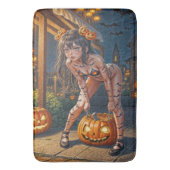 ハロウィーンモンスタージャック – o – ランタン&こうもりヴィクセンガール バスマット (正面縦)