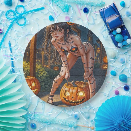 ハロウィーンモンスタージャック – o – ランタン&こうもりヴィクセンガール ペーパープレート (パーティー)