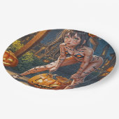 ハロウィーンモンスタージャック – o – ランタン&こうもりヴィクセンガール ペーパープレート (アングル)