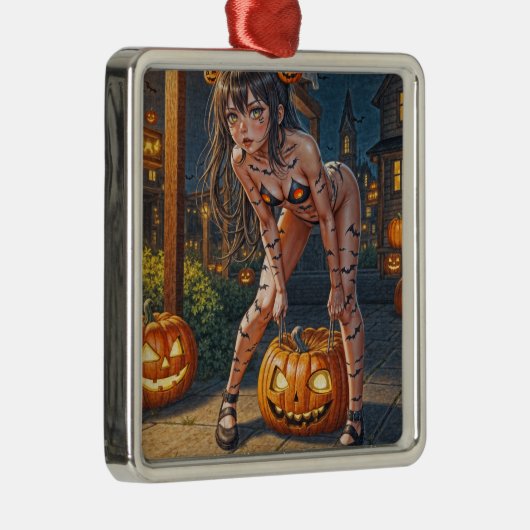 ハロウィーンモンスタージャック – o – ランタン&こうもりヴィクセンガール メタルオーナメント (右)