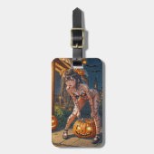 ハロウィーンモンスタージャック – o – ランタン&こうもりヴィクセンガール ラゲッジタグ (正面縦)