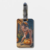 ハロウィーンモンスタージャック – o – ランタン&こうもりヴィクセンガール ラゲッジタグ (裏面縦)