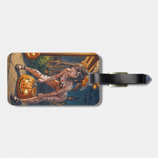 ハロウィーンモンスタージャック – o – ランタン&こうもりヴィクセンガール ラゲッジタグ (裏面横)