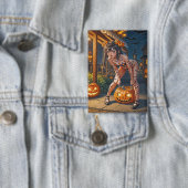 ハロウィーンモンスタージャック – o – ランタン&こうもりヴィクセンガール 缶バッジ (インサイチュ)