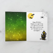 ハロウィーンモンスターズグリーンハッピーバースデー カード (内部)