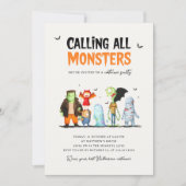 ハロウィーンモンスターズパーティの招待状 招待状 (正面)