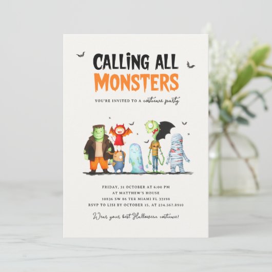 ハロウィーンモンスターズパーティの招待状 招待状 (スタンド正面)