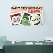 ハロウィーンモンスターズ写真誕生日叫び声 横断幕 (トレードショー)