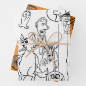 ハロウィーンモンスターズ包装紙シートセット3 ラッピングペーパーシート (インサイチュ)