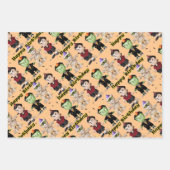 ハロウィーンモンスターズ子供の誕生日 ラッピングペーパーシート (正面3)