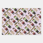 ハロウィーンモンスターズ子供の誕生日 ラッピングペーパーシート (正面)