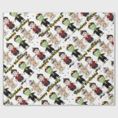 ハロウィーンモンスターズ子供の誕生日 ラッピングペーパー (フラット)