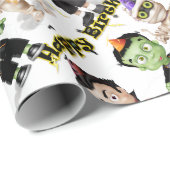 ハロウィーンモンスターズ子供の誕生日 ラッピングペーパー (ロールコーナー)