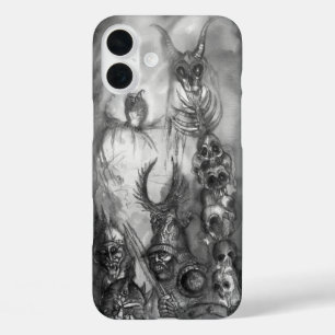 ハロウィーンモンスターズ/ORK WAR白黒ファンタジー iPhone 16 PLUSケース