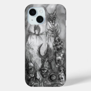 ハロウィーンモンスターズ/ORK WAR白黒ファンタジー iPhone 15ケース
