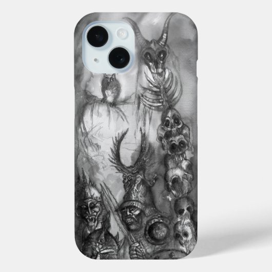 ハロウィーンモンスターズ/ORK WAR白黒ファンタジー Case-Mate iPhoneケース (裏面)