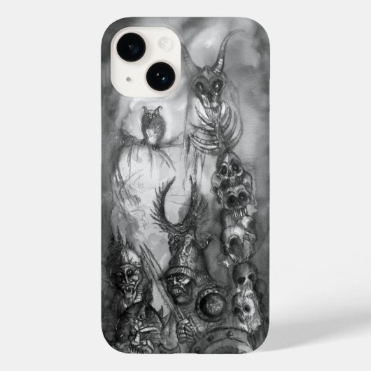 ハロウィーンモンスターズ/ORK WAR白黒ファンタジー Case-Mate iPhoneケース (裏面)
