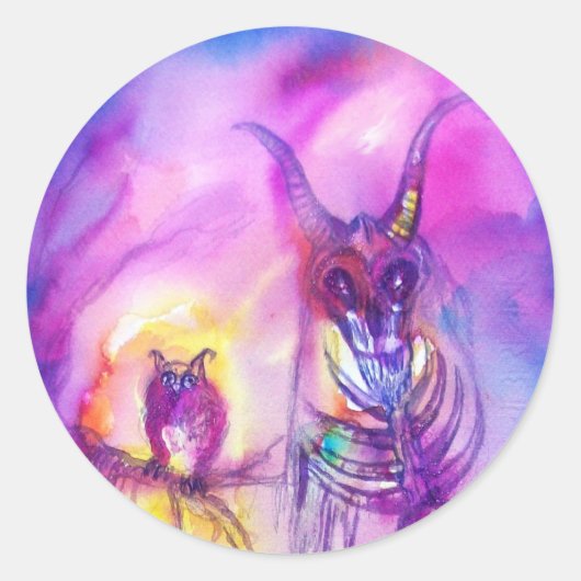 ハロウィーンモンスターズ/ORK WAR赤紫ファンタジー ラウンドシール (正面)