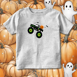 ハロウィーンモンスタートラック名トドラーTシャツ トドラーTシャツ